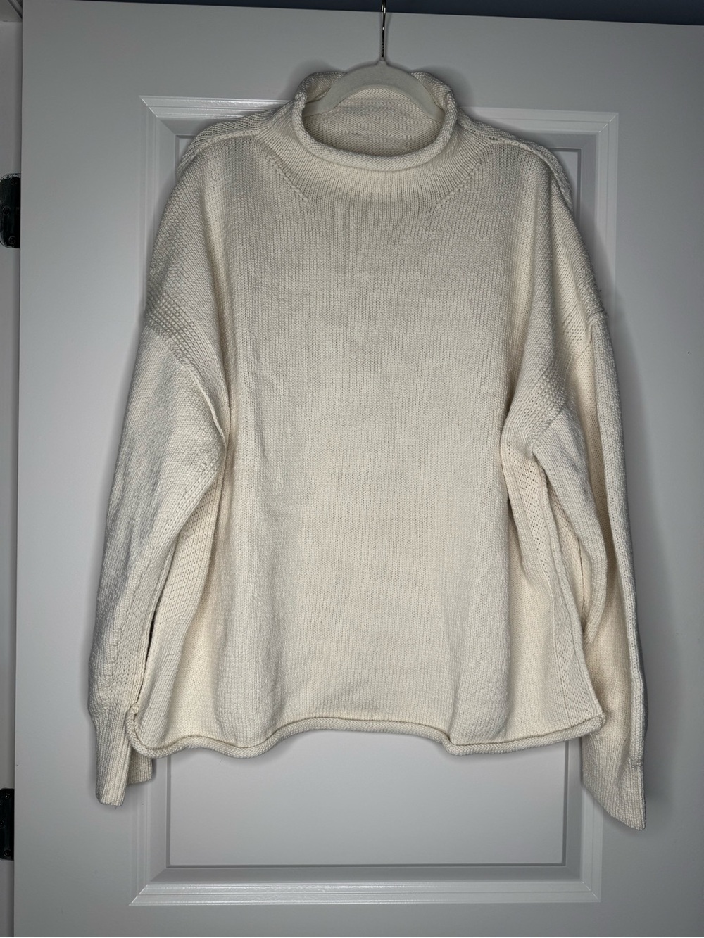 NWT Free People Torres Roll Neck Sweater in Sugar Swizzle - Picture 7 of 12